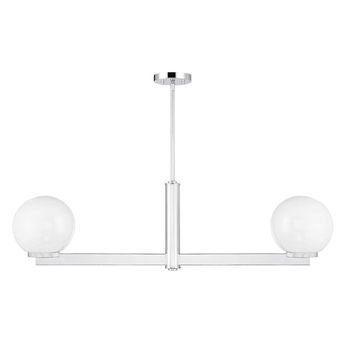 Savoy House Meridian 2Lt Linear Chandelier, Chrome/White Strie