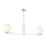 Savoy House Meridian 2Lt Linear Chandelier, Chrome/White Strie