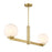 Savoy House Meridian 2Lt Linear Chandelier, Brass/White Strie