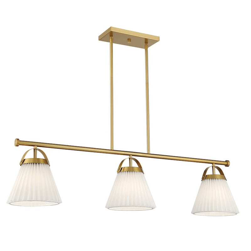 Savoy House Meridian 3Lt 8" Linear Chandelier, Natural Brass