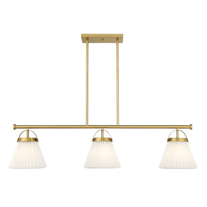 Savoy House Meridian 3Lt 8" Linear Chandelier, Natural Brass