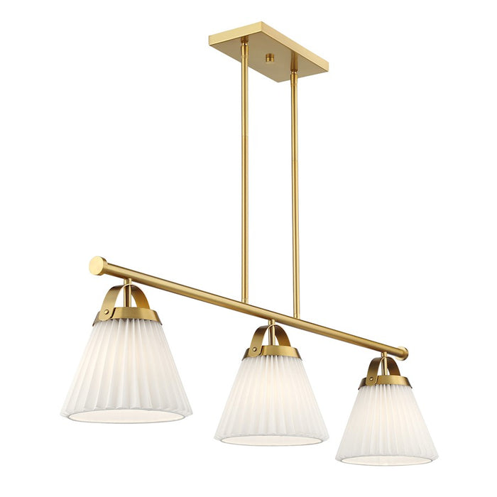 Savoy House Meridian 3Lt 8" Linear Chandelier, Natural Brass