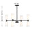 Savoy House Meridian 8Lt Chandelier, Black/White Fluted