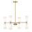 Savoy House Meridian 8Lt Chandelier, Natural Brass/White Fluted - M100126NB