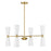 Savoy House Meridian 8Lt Chandelier, Natural Brass/White Fluted