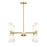 Savoy House Meridian 8Lt Chandelier, Natural Brass/White Fluted