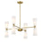 Savoy House Meridian 8Lt Chandelier, Natural Brass/White Fluted