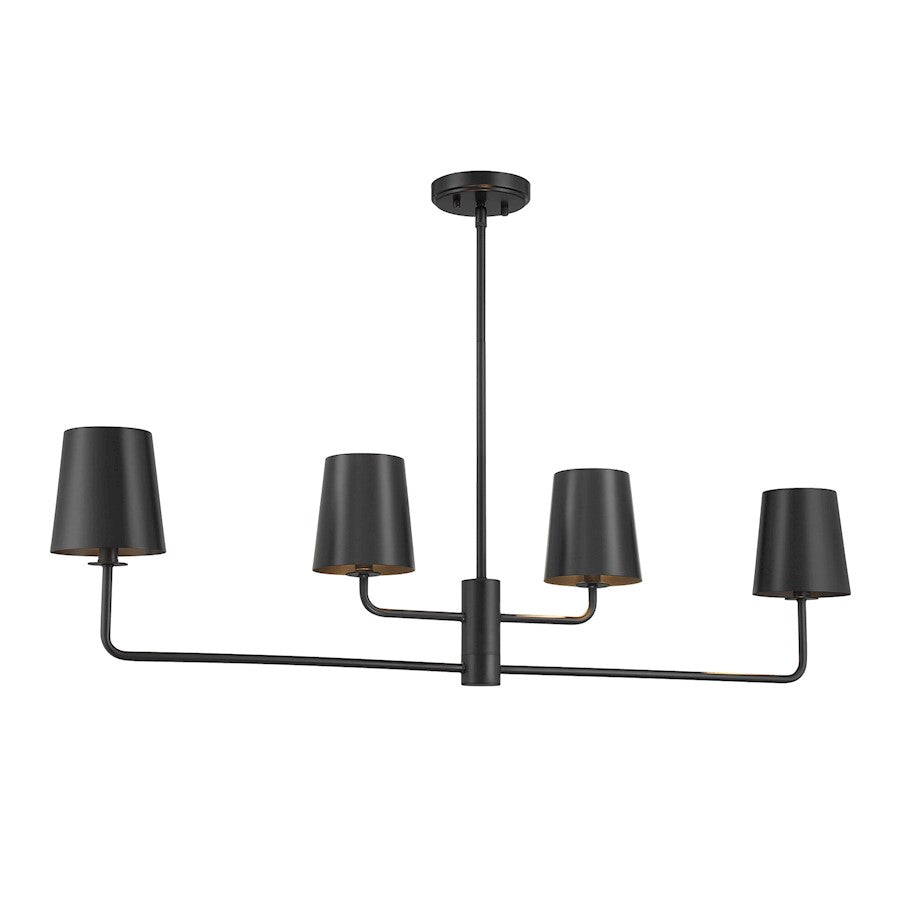 Savoy House Meridian 4Lt Linear Chandelier, Black - M100127MBK