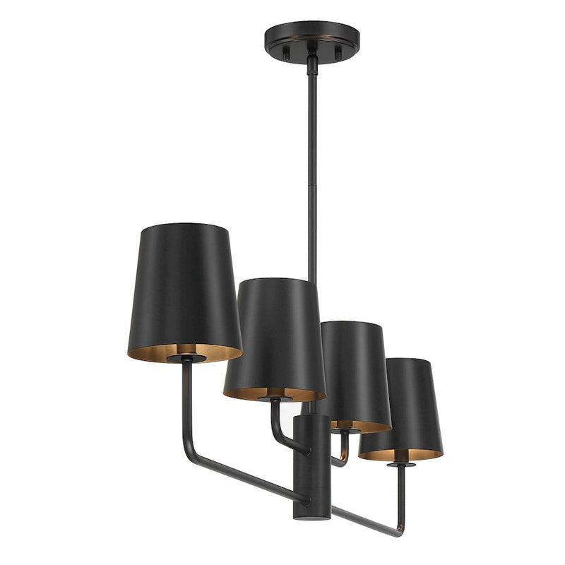 Savoy House Meridian 4Lt Linear Chandelier, Black