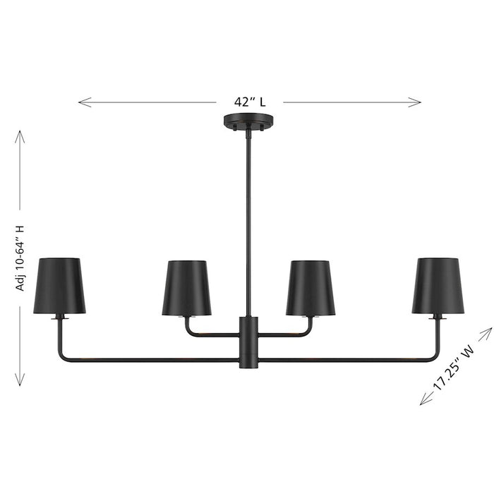 Savoy House Meridian 4Lt Linear Chandelier, Black