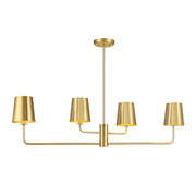 Savoy House Meridian 4Lt Linear Chandelier, Natural Brass - M100127NB