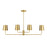 Savoy House Meridian 4Lt Linear Chandelier, Natural Brass