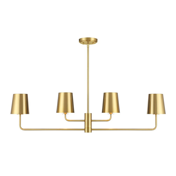 Savoy House Meridian 4Lt Linear Chandelier, Natural Brass