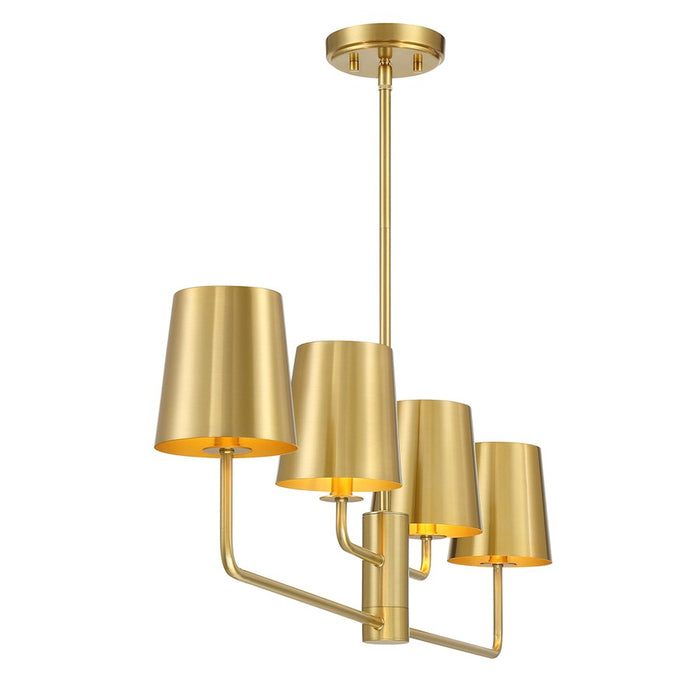 Savoy House Meridian 4Lt Linear Chandelier, Natural Brass