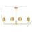 Savoy House Meridian 4Lt Linear Chandelier, Natural Brass