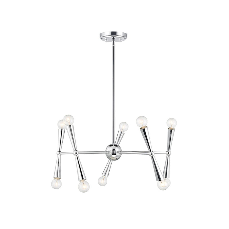 Savoy House Meridian 10Lt Chandelier, Chrome