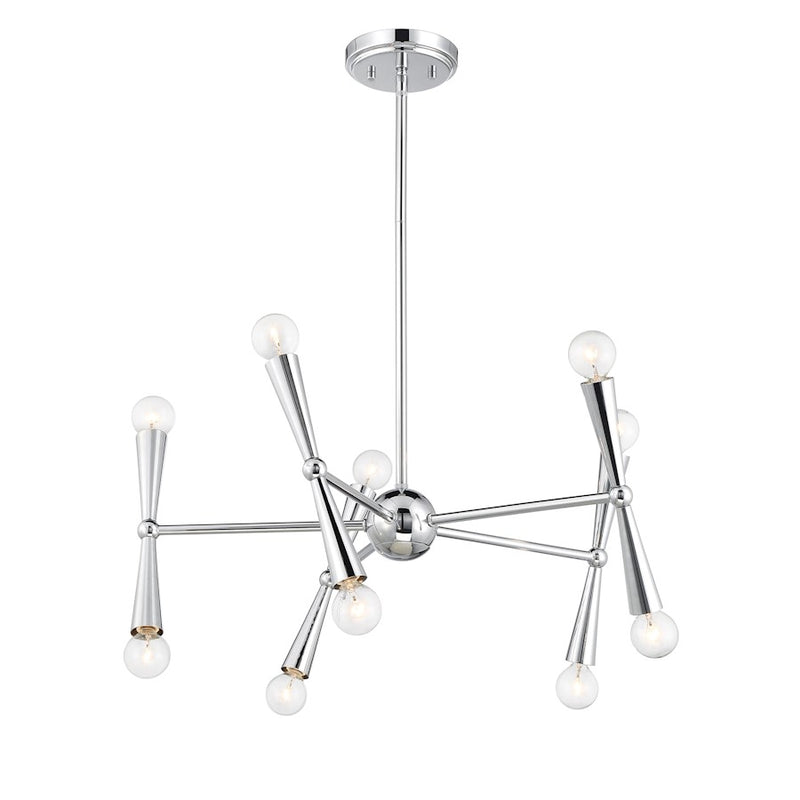 Savoy House Meridian 10Lt Chandelier, Chrome