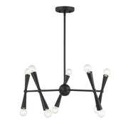 Savoy House Meridian 10Lt Chandelier, Black - M100128MBK