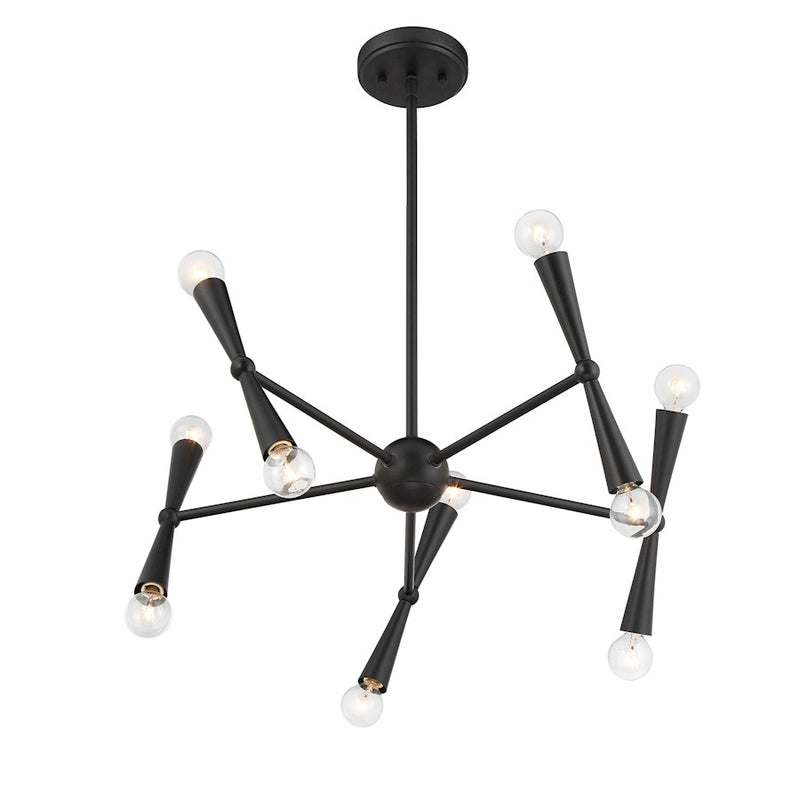 Savoy House Meridian 10Lt Chandelier, Black