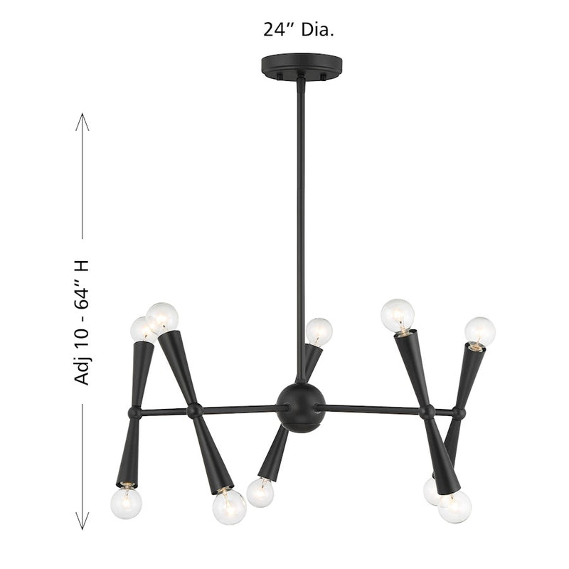 Savoy House Meridian 10Lt Chandelier, Black