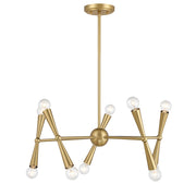 Savoy House Meridian 10Lt Chandelier, Natural Brass - M100128NB