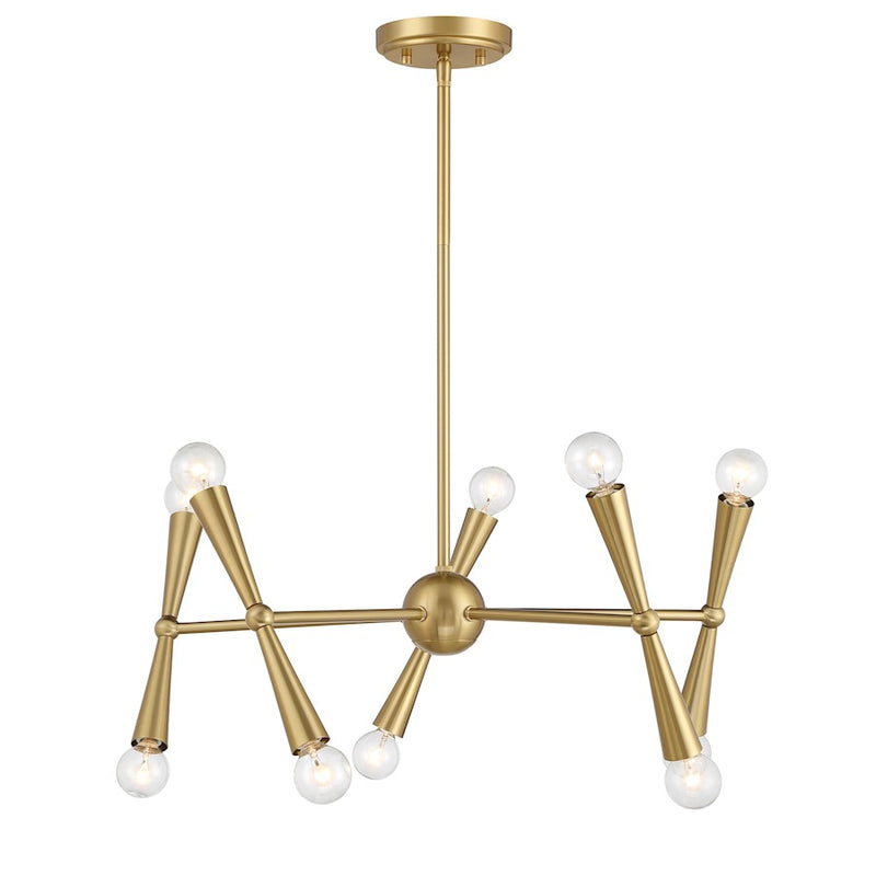 Savoy House Meridian 10Lt Chandelier, Natural Brass