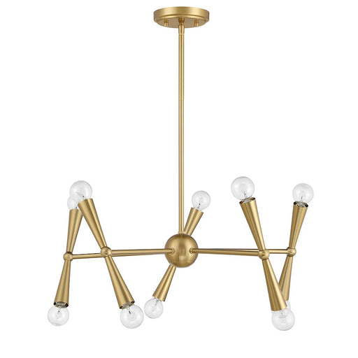 Savoy House Meridian 10Lt Chandelier, Natural Brass