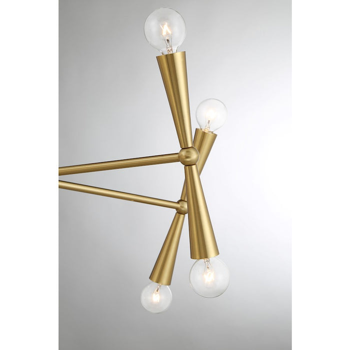 Savoy House Meridian 10Lt Chandelier, Natural Brass