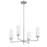 Savoy House Meridian 4Lt Chandelier, Brushed Nickel/White Opal