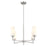 Savoy House Meridian 4Lt Chandelier, Brushed Nickel/White Opal