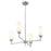 Savoy House Meridian 4Lt Chandelier, Brushed Nickel/White Opal