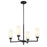 Savoy House Meridian 4Lt 26" Chandelier, Black/White Opal - M100129MBK