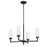 Savoy House Meridian 4Lt 26" Chandelier, Black/White Opal