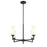 Savoy House Meridian 4Lt 26" Chandelier, Black/White Opal