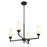 Savoy House Meridian 4Lt 26" Chandelier, Black/White Opal