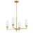 Savoy House Meridian 4Lt 26" Chandelier, Natural Brass/White Opal