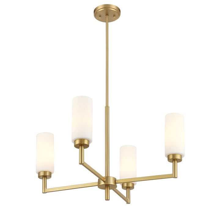 Savoy House Meridian 4Lt 26" Chandelier, Natural Brass/White Opal