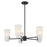 Savoy House Meridian 4Lt 30" Chandelier, Black/White Strie