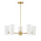 Savoy House Meridian 4Lt 30" Chandelier, Natural Brass/White Strie