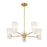 Savoy House Meridian 4Lt 30" Chandelier, Natural Brass/White Strie