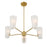 Savoy House Meridian 4Lt 30" Chandelier, Natural Brass/White Strie