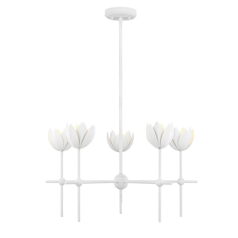 Savoy House Meridian 5Lt Chandelier, Bisque White