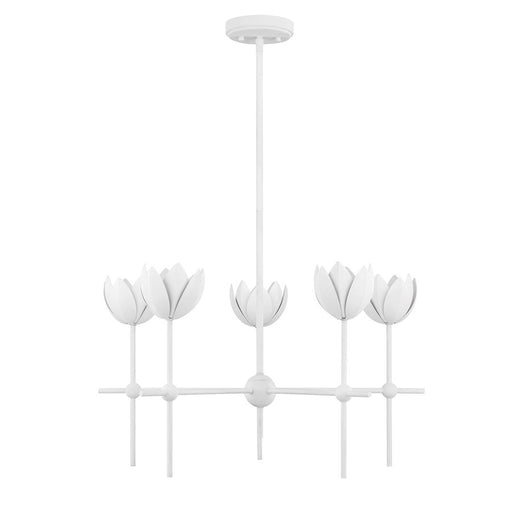 Savoy House Meridian 5Lt Chandelier, Bisque White