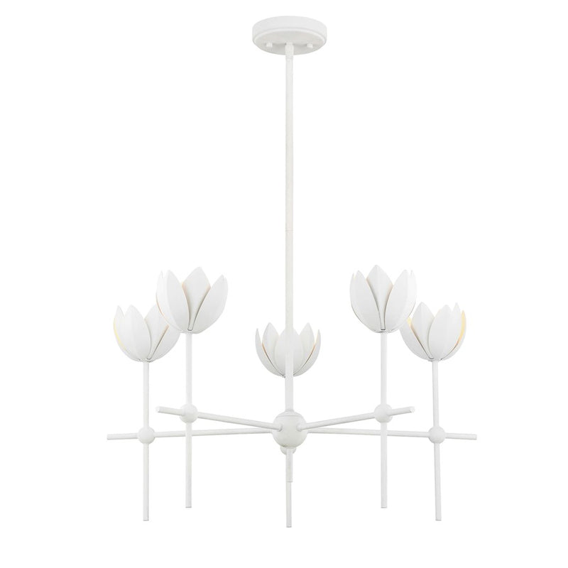 Savoy House Meridian 5Lt Chandelier, Bisque White
