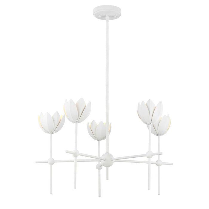 Savoy House Meridian 5Lt Chandelier, Bisque White