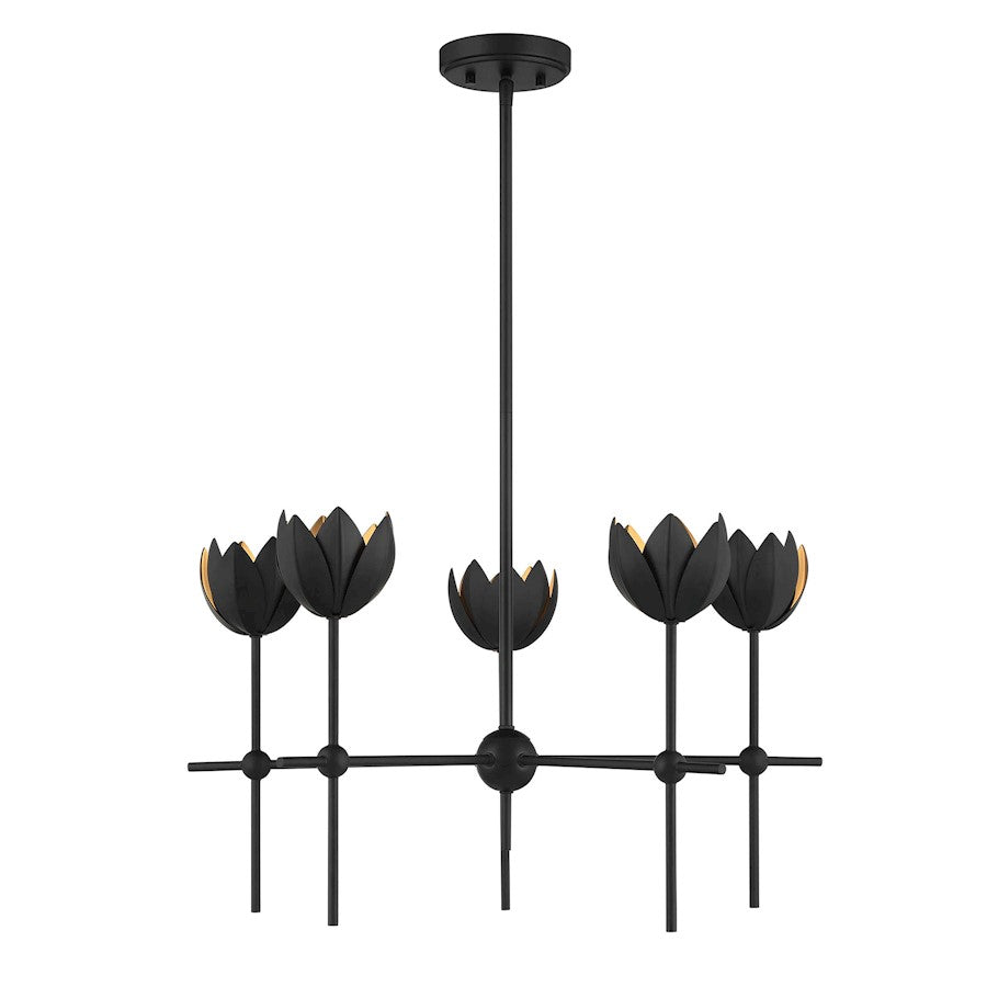 Savoy House Meridian 5Lt 26" Chandelier, Black - M100131MBK