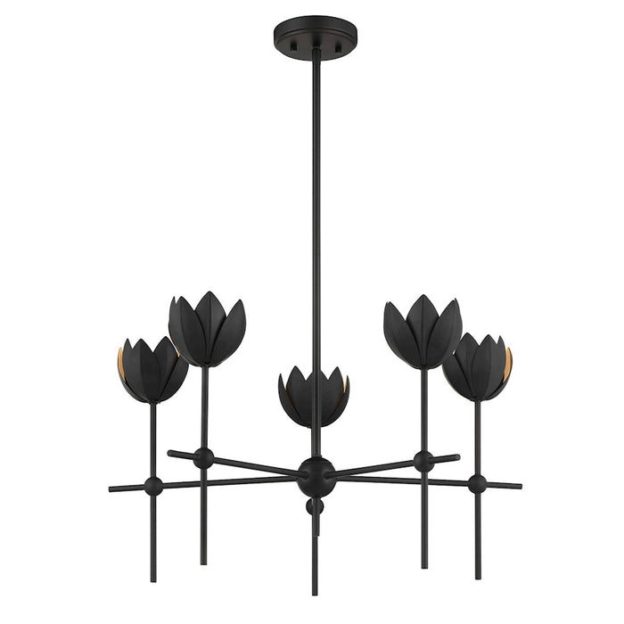 Savoy House Meridian 5Lt 26" Chandelier, Black