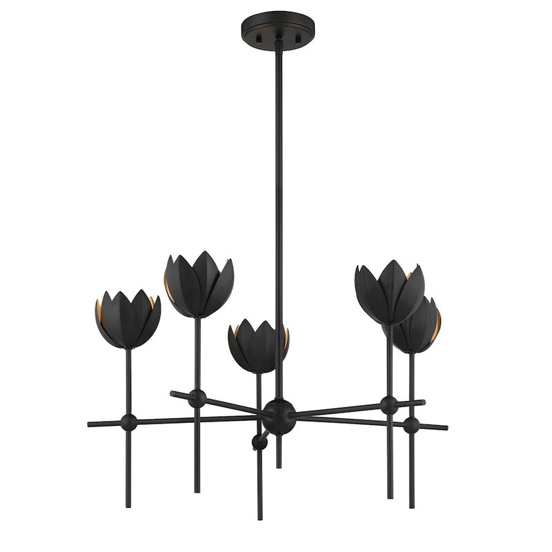 Savoy House Meridian 5Lt 26" Chandelier, Black