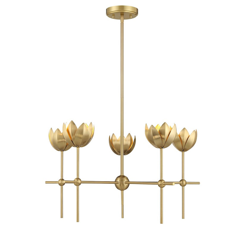 Savoy House Meridian 5Lt 26" Chandelier, Natural Brass
