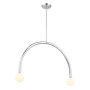 Savoy House Meridian 2Lt Chandelier, Chrome/White Opal - M100132CH